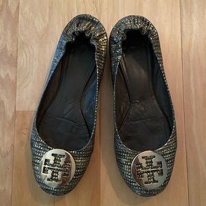 Metallic gold Tory Burch flats